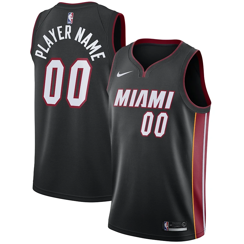 Men's Nike Black Miami Heat Swingman Custom Jersey - Icon Edition