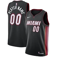 Men's Nike Black Miami Heat Swingman Custom Jersey - Icon Edition