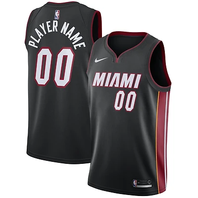 Men's Nike Black Miami Heat Swingman Custom Jersey - Icon Edition