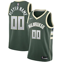 Men's Nike Green Milwaukee Bucks Swingman Custom Jersey - Icon Edition
