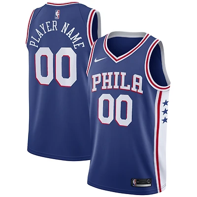 Men's Nike Blue Philadelphia 76ers Swingman Custom Jersey - Icon Edition