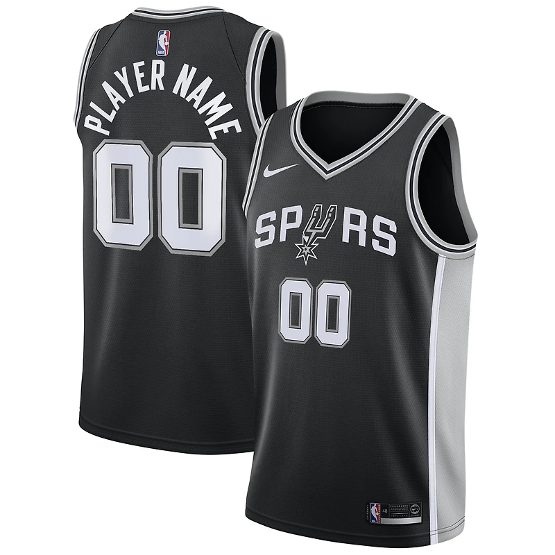Men's Nike Black San Antonio Spurs Swingman Custom Jersey - Icon Edition