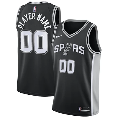 Men's Nike Black San Antonio Spurs Swingman Custom Jersey - Icon Edition