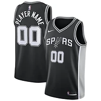 Men's Nike Black San Antonio Spurs Swingman Custom Jersey - Icon Edition