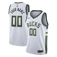 Men's Nike White Milwaukee Bucks Swingman Custom Jersey - Association Edition