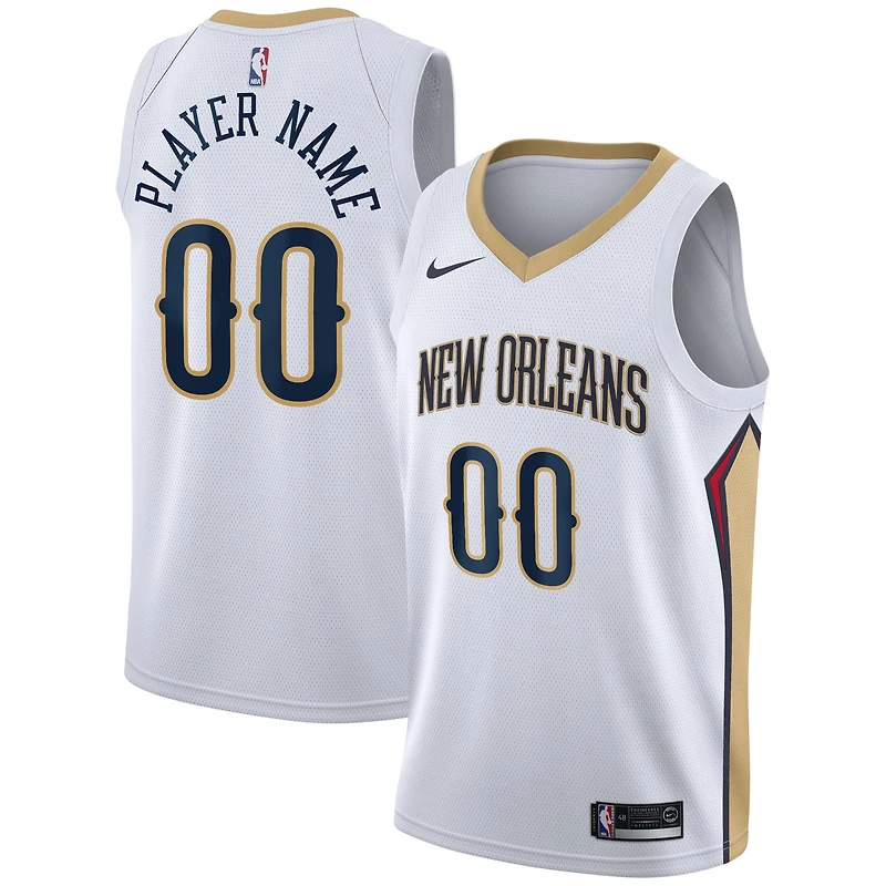Men's Nike White New Orleans Pelicans Swingman Custom Jersey - Association Edition