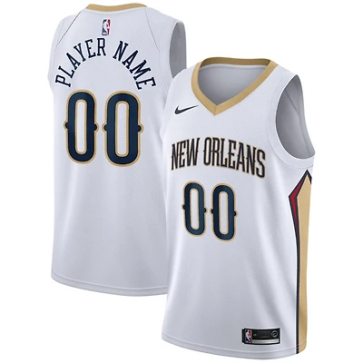 Men's Nike White New Orleans Pelicans Swingman Custom Jersey - Association Edition