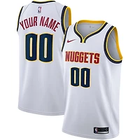 Men's Nike White Denver Nuggets Swingman Custom Jersey - Association Edition