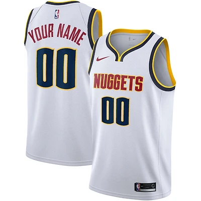 Men's Nike White Denver Nuggets Swingman Custom Jersey - Association Edition