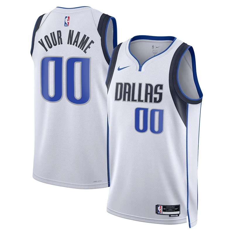 Unisex Nike White Dallas Mavericks Swingman Custom Jersey - Association Edition