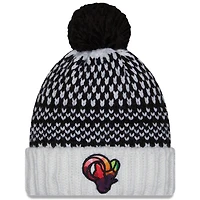 Women's New Era  Black/White Los Angeles Rams 2023 NFL Crucial Catch Cuffed Pom Knit Hat