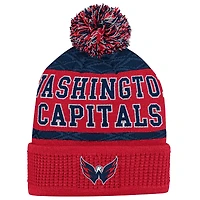 Youth Washington Capitals Red Puck Cuffed Knit Hat with Pom
