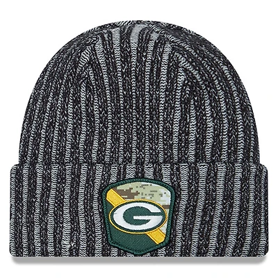 Men's New Era  Black Green Bay Packers 2023 Salute To Service Cuffed Knit Hat