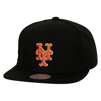 Men's Mitchell & Ness Black New York Mets Cooperstown Collection True Classics Snapback Hat