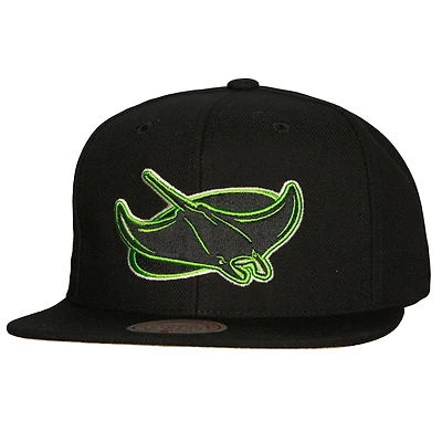 Men's Mitchell & Ness Black Tampa Bay Rays Cooperstown Collection True Classics Snapback Hat