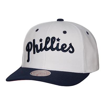 Men's Mitchell & Ness White Philadelphia Phillies Cooperstown Collection Pro Crown Snapback Hat