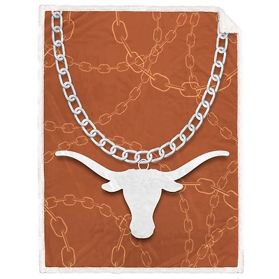 Texas Longhorns 60'' x 80'' Fan Chain Flannel Sherpa Blanket