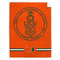 Miami Hurricanes 60'' x 80'' University Seal Flannel Sherpa Blanket