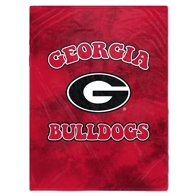 Georgia Bulldogs 60'' x 70'' Bubble Tie-Dye Flannel Sherpa Blanket