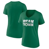 Women's Kelly Green Boston Celtics Announcer V-Neck T-Shirt