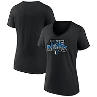 Women's Black Dallas Mavericks Announcer V-Neck T-Shirt