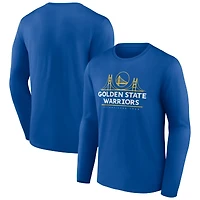 Men's Royal Golden State Warriors Announcer Long Sleeve T-Shirt