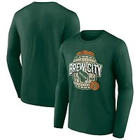 Men's Hunter Green Milwaukee Bucks Announcer Long Sleeve T-Shirt