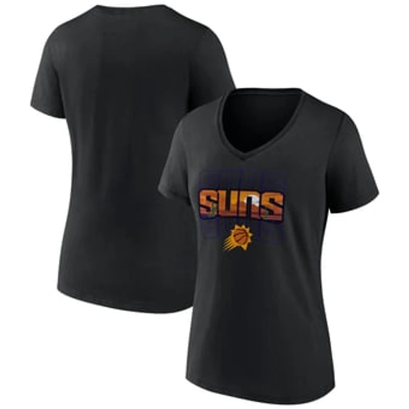 Women's Black Phoenix Suns Announcer V-Neck T-Shirt