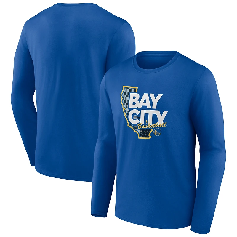 Men's Royal Golden State Warriors Huddle Long Sleeve T-Shirt