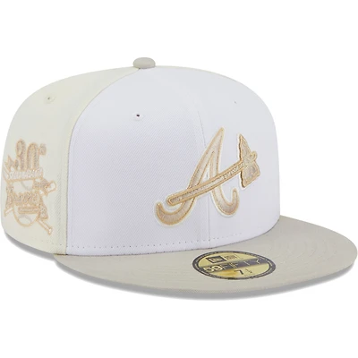Men's New Era Cream/Stone Atlanta Braves  Chrome Anniversary 59FIFTY Fitted Hat