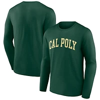 Men's Forest Green Cal Poly Mustangs Basic Arch Long Sleeve T-Shirt