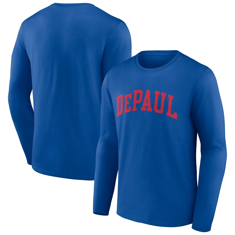 Men's Royal DePaul Blue Demons Basic Arch Long Sleeve T-Shirt