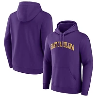Men's Purple ECU Pirates Basic Arch Pullover Hoodie