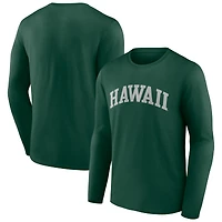 Men's Green Hawaii Warriors Basic Arch Long Sleeve T-Shirt