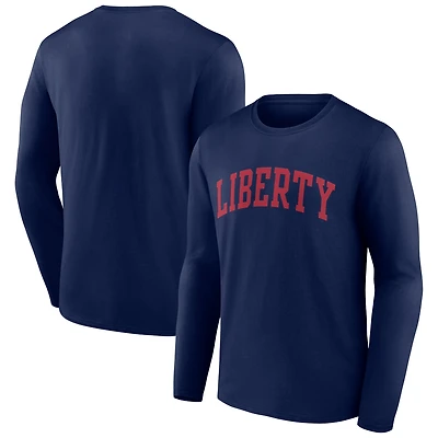 Men's Navy Liberty Flames Basic Arch Long Sleeve T-Shirt