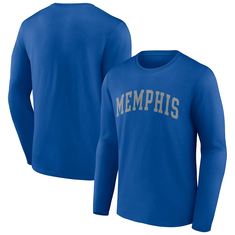 Men's Royal Memphis Tigers Basic Arch Long Sleeve T-Shirt