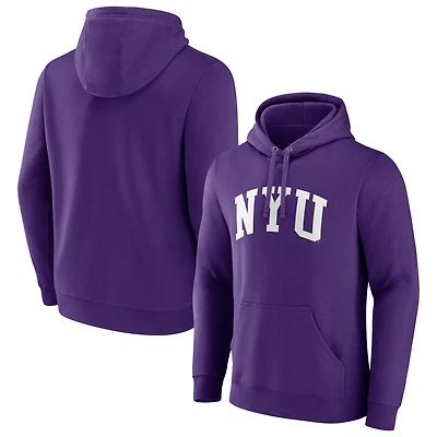 Men's Purple NYU Violets Basic Arch Pullover Hoodie