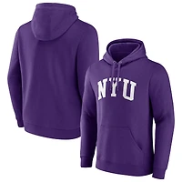 Men's Purple NYU Violets Basic Arch Pullover Hoodie