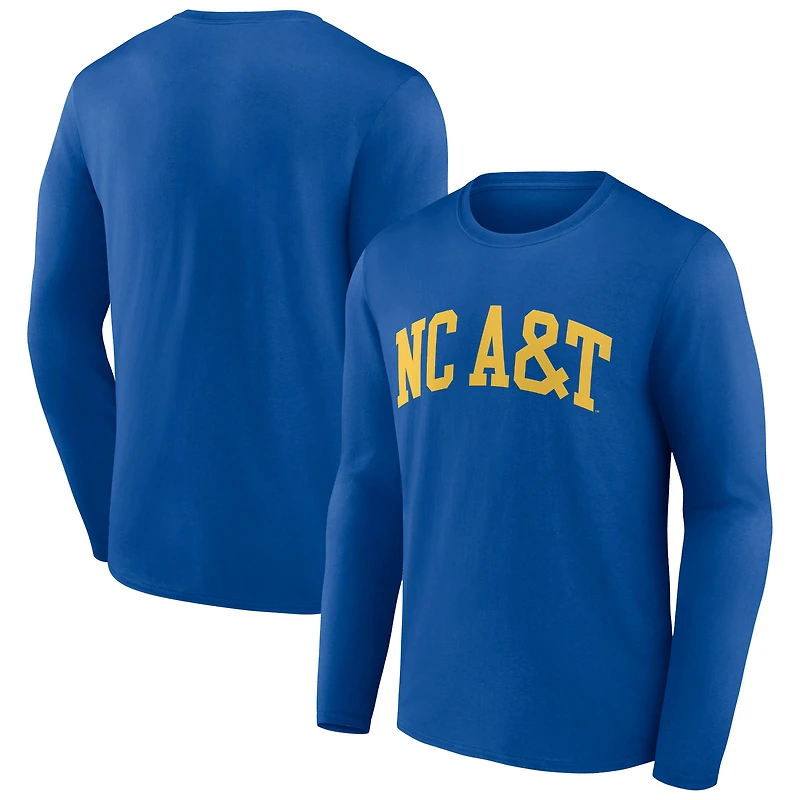 Men's Royal North Carolina A&T Aggies Basic Arch Long Sleeve T-Shirt
