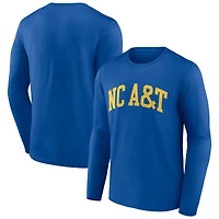 Men's Royal North Carolina A&T Aggies Basic Arch Long Sleeve T-Shirt