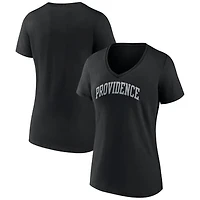 Women's Black Providence Friars Basic Arch V-Neck T-Shirt