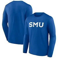 Men's Royal SMU Mustangs Basic Arch Long Sleeve T-Shirt