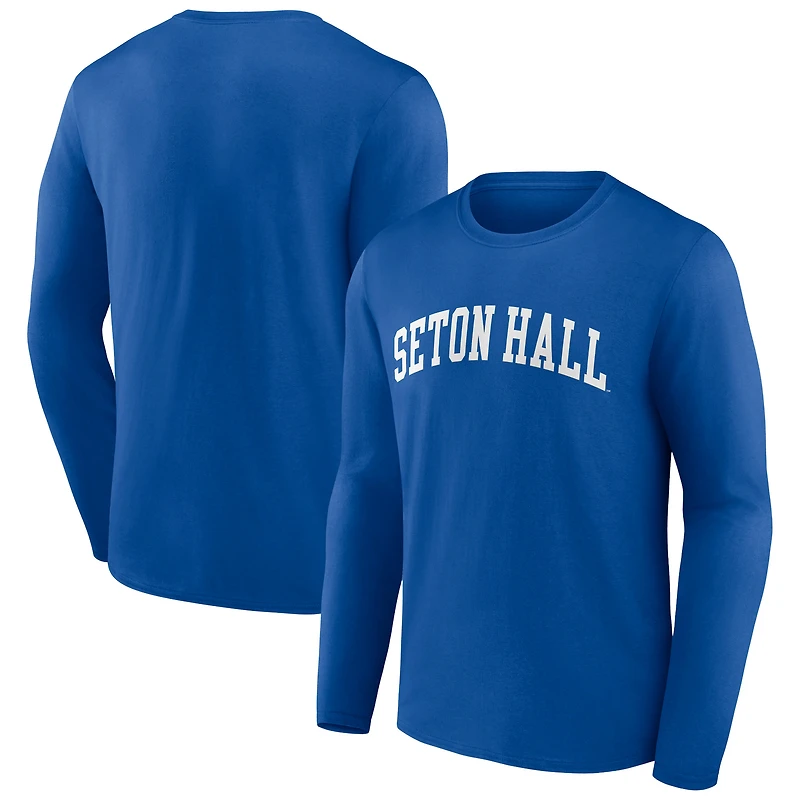 Men's Blue Seton Hall Pirates Basic Arch Long Sleeve T-Shirt