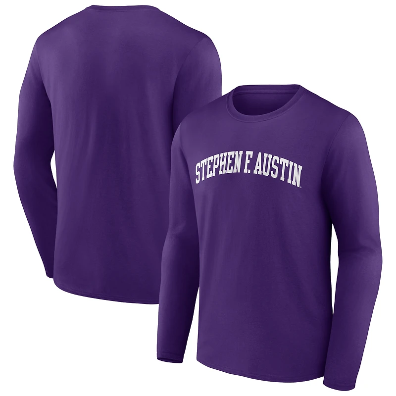 Men's Purple Stephen F Austin Lumberjacks Basic Arch Long Sleeve T-Shirt