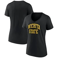 Women's Black Wichita State Shockers Basic Arch V-Neck T-Shirt