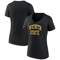 Women's Black Wichita State Shockers Basic Arch V-Neck T-Shirt