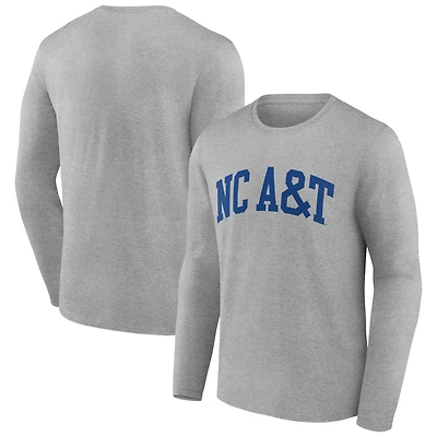 Men's Gray North Carolina A&T Aggies Basic Arch Long Sleeve T-Shirt