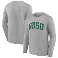 Men's Gray NDSU Bison Basic Arch Long Sleeve T-Shirt