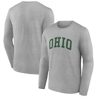 Men's Gray Ohio Bobcats Basic Arch Long Sleeve T-Shirt