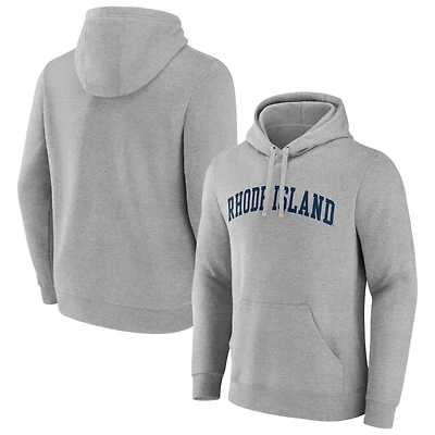 Men's Gray Rhode Island Rams Basic Arch Pullover Hoodie